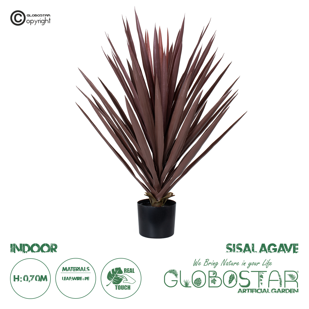 20075_01 GloboStar® Artificial Garden SISAL AGAVE 20075 Τεχνητό Διακοσμητικό Φυτό Αγαύη Υ70cm - Image 1