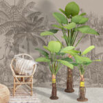 GloboStar® Artificial Garden TARO SET 20089 Τεχνητό Διακοσμητικό Σετ Φυτών Κολοκασία A:Υ300cm B:Υ210cm C:Υ160cm - Image 3