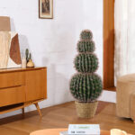 GloboStar® Artificial Garden FEROCACTUS 20138 Τεχνητό Διακοσμητικό Φυτό Φερόκακτος Υ95cm - Image 4
