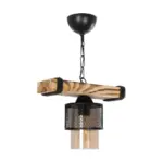 GLOBOSTAR® GLORA 201-0007 Vintage Κρεμαστό Φωτιστικό Οροφής με Ντουί 1 x E27 AC 220-240V IP20 - Μπεζ & Μαύρο - Μ29 x Π12 x Υ21cm - Image 4