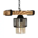 GLOBOSTAR® GLORA 201-0007 Vintage Κρεμαστό Φωτιστικό Οροφής με Ντουί 1 x E27 AC 220-240V IP20 - Μπεζ & Μαύρο - Μ29 x Π12 x Υ21cm - Image 5