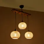 GLOBOSTAR® LUMA 201-0011 Vintage Κρεμαστό Φωτιστικό Οροφής με Ντουί 3 x E27 AC 220-240V IP20 - Μπεζ & Μαύρο - Μ55 x Π18 x Υ65cm - Image 2
