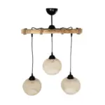 GLOBOSTAR® LUMA 201-0011 Vintage Κρεμαστό Φωτιστικό Οροφής με Ντουί 3 x E27 AC 220-240V IP20 - Μπεζ & Μαύρο - Μ55 x Π18 x Υ65cm - Image 5