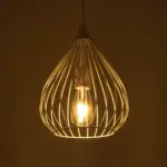 GLOBOSTAR® RADIARO 201-0014 Vintage Κρεμαστό Φωτιστικό Οροφής με Ντουί 1 x E27 AC 220-240V IP20 - Λευκό & Χάλκινο - Μ26 x Π26 x Υ35cm - Image 3
