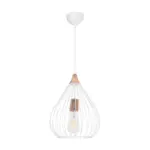 GLOBOSTAR® RADIARO 201-0014 Vintage Κρεμαστό Φωτιστικό Οροφής με Ντουί 1 x E27 AC 220-240V IP20 - Λευκό & Χάλκινο - Μ26 x Π26 x Υ35cm - Image 4