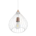 GLOBOSTAR® RADIARO 201-0014 Vintage Κρεμαστό Φωτιστικό Οροφής με Ντουί 1 x E27 AC 220-240V IP20 - Λευκό & Χάλκινο - Μ26 x Π26 x Υ35cm - Image 6
