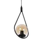 GLOBOSTAR® DROP 201-0016 Vintage Κρεμαστό Φωτιστικό Οροφής με Ντουί 1 x E27 AC 220-240V IP20 - Μαύρο & Μελί - Μ20 x Π15 x Υ47cm - Image 6