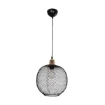 GLOBOSTAR® WIRE 201-0019 Μοντέρνο Κρεμαστό Φωτιστικό Οροφής με Ντουί 1 x E27 AC 220-240V IP20 - Μαύρο & Χρυσό - Μ25 x Π25 x Υ32cm - Image 4