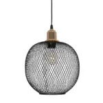 GLOBOSTAR® WIRE 201-0019 Μοντέρνο Κρεμαστό Φωτιστικό Οροφής με Ντουί 1 x E27 AC 220-240V IP20 - Μαύρο & Χρυσό - Μ25 x Π25 x Υ32cm - Image 5