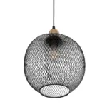 GLOBOSTAR® WIRE 201-0019 Μοντέρνο Κρεμαστό Φωτιστικό Οροφής με Ντουί 1 x E27 AC 220-240V IP20 - Μαύρο & Χρυσό - Μ25 x Π25 x Υ32cm - Image 6