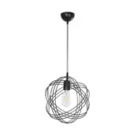 GLOBOSTAR® GLOWN 201-0023 Μοντέρνο Κρεμαστό Φωτιστικό Οροφής με Ντουί 1 x E27 AC 220-240V IP20 - Μαύρο - Μ30 x Π30 x Υ33cm - Image 4