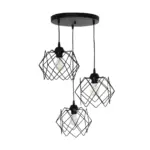 GLOBOSTAR® DAZLA 201-0024 Vintage Κρεμαστό Φωτιστικό Οροφής με Ντουί 3 x E27 AC 220-240V IP20 - Μαύρο - Μ47 x Π47 x Υ60cm - Image 4