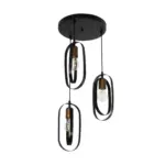 GLOBOSTAR® SPARKIO 201-0025 Vintage Κρεμαστό Φωτιστικό Οροφής με Ντουί 3 x E27 AC 220-240V IP20 - Μαύρο & Χάλκινο - Μ36 x Π36 x Υ62cm - Image 5