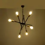 GLOBOSTAR® SUNFY 201-0030 Μοντέρνο Φωτιστικό Οροφής με Ντουί 6 x E27 AC 220-240V IP20 - Μαύρο & Μπρούτζινο - Μ57 x Π57 x Υ85cm - Image 3