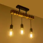 GLOBOSTAR® LUCITA 201-0031 Vintage Φωτιστικό Οροφής με Ντουί 3 x E27 AC 220-240V IP20 - Μαύρο & Μπεζ - Μ50 x Π27 x Υ112cm - Image 2