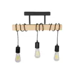 GLOBOSTAR® LUCITA 201-0031 Vintage Φωτιστικό Οροφής με Ντουί 3 x E27 AC 220-240V IP20 - Μαύρο & Μπεζ - Μ50 x Π27 x Υ112cm - Image 5