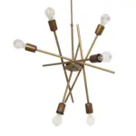 GLOBOSTAR® SUNFY 201-0033 Μοντέρνο Κρεμαστό Φωτιστικό Οροφής με Ντουί 6 x E27 AC 220-240V IP20 - Χρυσό - Μ57 x Π57 x Υ85cm - Image 5