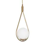 GLOBOSTAR® DROP 201-0034 Vintage Κρεμαστό Φωτιστικό Οροφής με Ντουί 1 x E27 AC 220-240V IP20 - Χρυσό & Λευκό - Μ20 x Π15 x Υ47cm - Image 5