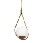GLOBOSTAR® DROP 201-0034 Vintage Κρεμαστό Φωτιστικό Οροφής με Ντουί 1 x E27 AC 220-240V IP20 - Χρυσό & Λευκό - Μ20 x Π15 x Υ47cm - Image 6