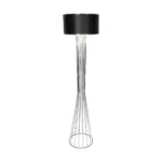 GLOBOSTAR® NOVA 201-0039 Μοντέρνο Επιδαπέδιο Φωτιστικό με Ντουί 1 x E27 AC 220-240V IP20 - Ασημί & Μαύρο - Μ36 x Π36 x Υ148cm - Image 4