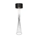 GLOBOSTAR® NOVA 201-0039 Μοντέρνο Επιδαπέδιο Φωτιστικό με Ντουί 1 x E27 AC 220-240V IP20 - Ασημί & Μαύρο - Μ36 x Π36 x Υ148cm - Image 5