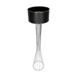 GLOBOSTAR® NOVA 201-0039 Μοντέρνο Επιδαπέδιο Φωτιστικό με Ντουί 1 x E27 AC 220-240V IP20 - Ασημί & Μαύρο - Μ36 x Π36 x Υ148cm - Image 6