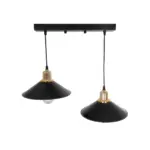 GLOBOSTAR® LUCANA 201-0043 Vintage Κρεμαστό Φωτιστικό Οροφής με Ντουί 2 x E27 AC 220-240V IP20 - Μαύρο & Χρυσό - Μ57 x Π25 x Υ26cm - Image 6
