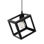 GLOBOSTAR® DISE 201-0049 Μοντέρνο Κρεμαστό Φωτιστικό Οροφής με Ντουί 1 x E27 AC 220-240V IP20 - Μαύρο - Μ28 x Π28 x Υ29cm - Image 6