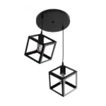 GLOBOSTAR® DISE 201-0050 Μοντέρνο Κρεμαστό Φωτιστικό Οροφής με Ντουί 2 x E27 AC 220-240V IP20 - Μαύρο - Μ50 x Π30 x Υ50cm - Image 5