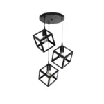 GLOBOSTAR® DISE 201-0051 Μοντέρνο Κρεμαστό Φωτιστικό Οροφής με Ντουί 3 x E27 AC 220-240V IP20 - Μαύρο - Μ48 x Π48 x Υ65cm - Image 2