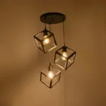 GLOBOSTAR® DISE 201-0051 Μοντέρνο Κρεμαστό Φωτιστικό Οροφής με Ντουί 3 x E27 AC 220-240V IP20 - Μαύρο - Μ48 x Π48 x Υ65cm - Image 3
