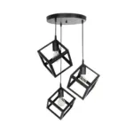 GLOBOSTAR® DISE 201-0051 Μοντέρνο Κρεμαστό Φωτιστικό Οροφής με Ντουί 3 x E27 AC 220-240V IP20 - Μαύρο - Μ48 x Π48 x Υ65cm - Image 4