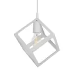 GLOBOSTAR® DISE 201-0052 Μοντέρνο Κρεμαστό Φωτιστικό Οροφής με Ντουί 1 x E27 AC 220-240V IP20 - Λευκό - Μ28 x Π28 x Υ31cm - Image 5