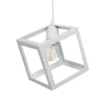 GLOBOSTAR® DISE 201-0052 Μοντέρνο Κρεμαστό Φωτιστικό Οροφής με Ντουί 1 x E27 AC 220-240V IP20 - Λευκό - Μ28 x Π28 x Υ31cm - Image 6