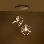 GLOBOSTAR® DISE 201-0053 Μοντέρνο Κρεμαστό Φωτιστικό Οροφής με Ντουί 2 x E27 AC 220-240V IP20 - Λευκό - Μ50 x Π30 x Υ50cm - Image 3