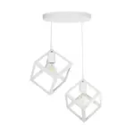 GLOBOSTAR® DISE 201-0053 Μοντέρνο Κρεμαστό Φωτιστικό Οροφής με Ντουί 2 x E27 AC 220-240V IP20 - Λευκό - Μ50 x Π30 x Υ50cm - Image 4