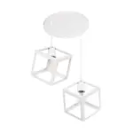 GLOBOSTAR® DISE 201-0053 Μοντέρνο Κρεμαστό Φωτιστικό Οροφής με Ντουί 2 x E27 AC 220-240V IP20 - Λευκό - Μ50 x Π30 x Υ50cm - Image 5