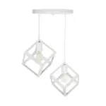 GLOBOSTAR® DISE 201-0053 Μοντέρνο Κρεμαστό Φωτιστικό Οροφής με Ντουί 2 x E27 AC 220-240V IP20 - Λευκό - Μ50 x Π30 x Υ50cm - Image 6