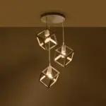 GLOBOSTAR® DISE 201-0054 Μοντέρνο Κρεμαστό Φωτιστικό Οροφής με Ντουί 3 x E27 AC 220-240V IP20 - Λευκό - Μ48 x Π48 x Υ65cm - Image 3