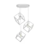 GLOBOSTAR® DISE 201-0054 Μοντέρνο Κρεμαστό Φωτιστικό Οροφής με Ντουί 3 x E27 AC 220-240V IP20 - Λευκό - Μ48 x Π48 x Υ65cm - Image 4