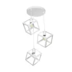 GLOBOSTAR® DISE 201-0054 Μοντέρνο Κρεμαστό Φωτιστικό Οροφής με Ντουί 3 x E27 AC 220-240V IP20 - Λευκό - Μ48 x Π48 x Υ65cm - Image 5