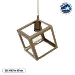 GLOBOSTAR® DISE 201-0055 Μοντέρνο Κρεμαστό Φωτιστικό Οροφής με Ντουί 1 x E27 AC 220-240V IP20 - Χρυσό - Μ28 x Π28 x Υ31cm
