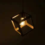 GLOBOSTAR® DISE 201-0055 Μοντέρνο Κρεμαστό Φωτιστικό Οροφής με Ντουί 1 x E27 AC 220-240V IP20 - Χρυσό - Μ28 x Π28 x Υ31cm - Image 3