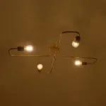 GLOBOSTAR® MOORNA 201-0065 Vintage Φωτιστικό Οροφής με Ντουί 4 x E27 AC 220-240V IP20 - Χρυσό - Μ97 x Π97 x Υ7cm - Image 3