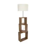GLOBOSTAR® LUMO 201-0073 Μοντέρνο Επιδαπέδιο Φωτιστικό με Ντουί 1 x E27 AC 220-240V IP20 - Καφέ & Μπεζ - Μ37 x Π36 x Υ136cm - Image 4