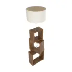 GLOBOSTAR® LUMO 201-0073 Μοντέρνο Επιδαπέδιο Φωτιστικό με Ντουί 1 x E27 AC 220-240V IP20 - Καφέ & Μπεζ - Μ37 x Π36 x Υ136cm - Image 5