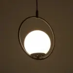 GLOBOSTAR® CIRCLE 201-0075 Vintage Κρεμαστό Φωτιστικό Οροφής με Ντουί 1 x E27 AC 220-240V IP20 - Μαύρο & Λευκό - Μ26 x Π26 x Υ29cm - Image 3