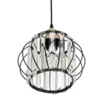 GLOBOSTAR® LUCERO 201-0078 Vintage Κρεμαστό Φωτιστικό Οροφής με Ντουί 1 x E27 AC 220-240V IP20 - Μαύρο & Διάφανο - Μ24 x Π24 x Υ24cm - Image 6