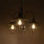 GLOBOSTAR® BLAZEO 201-0079 Vintage Κρεμαστό Φωτιστικό Οροφής με Ντουί 3 x E27 AC 220-240V IP20 - Μαύρο - Μ42 x Π42 x Υ66cm - Image 3
