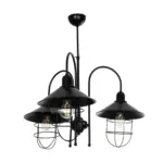 GLOBOSTAR® BLAZEO 201-0079 Vintage Κρεμαστό Φωτιστικό Οροφής με Ντουί 3 x E27 AC 220-240V IP20 - Μαύρο - Μ42 x Π42 x Υ66cm - Image 4